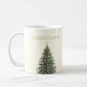 Benutzerdefinierte Rustikale Wasserfarbe Weihnacht Kaffeetasse