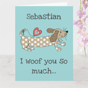 Benutzerdefinierte Sausage Dog Dachshund Valentins Karte