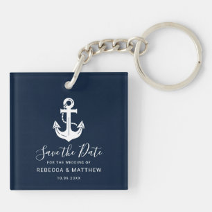 Benutzerdefinierte Save the Date Hochzeit Nautical Schlüsselanhänger