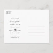 Benutzerdefinierte Save the Date Postkartenvorlage Ankündigungspostkarte (Rückseite)