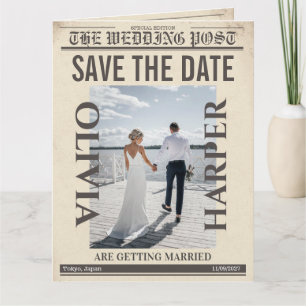 Benutzerdefinierte „Save the Date“ Vintage-Hochzei Karte