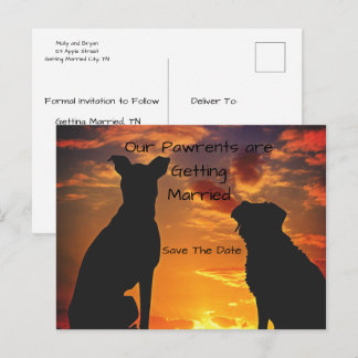 Benutzerdefinierte Save the Date von den Hunden Ankündigungspostkarte