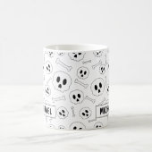 Benutzerdefinierte Schädel und Knochen Cartoon-Hal Kaffeetasse (Mittel)