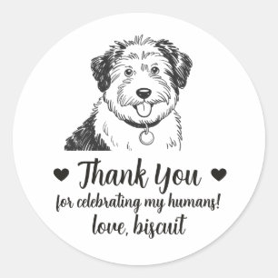 Benutzerdefinierte Schäferhund-Hochzeitsgeschenk-A Runder Aufkleber