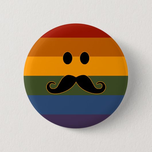 benutzerdefinierte Schaltfläche Mustache Pride Button (Vorderseite)