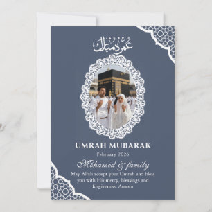 Benutzerdefinierte Schieferblaue Foto-Umrah-Mubara Einladung