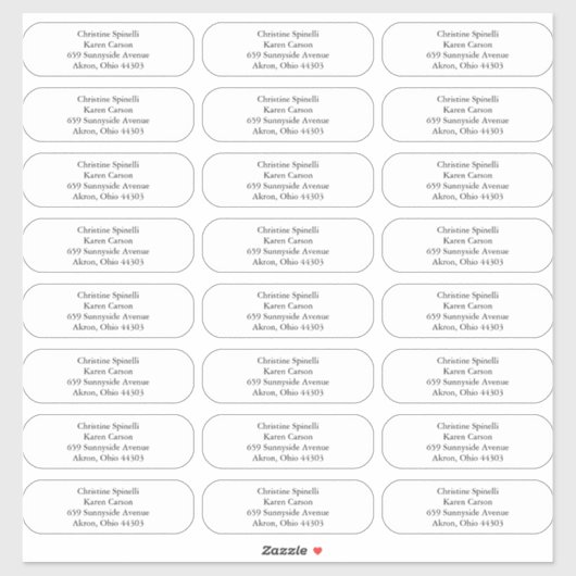 Benutzerdefinierte Schlichte abgerundete Ecken-Adr Aufkleber (Blatt)