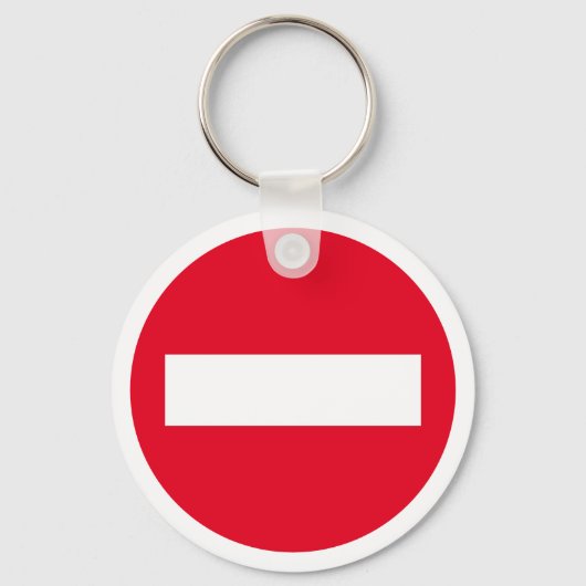 Benutzerdefinierte Schlüsselkette mit rotem STOPP- Schlüsselanhänger (Vorderseite)