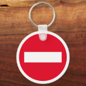 Benutzerdefinierte Schlüsselkette mit rotem STOPP- Schlüsselanhänger (Vorderseite)