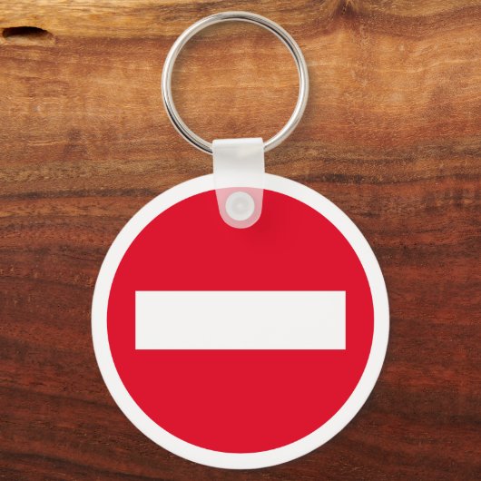 Benutzerdefinierte Schlüsselkette mit rotem STOPP- Schlüsselanhänger (Vorderseite)