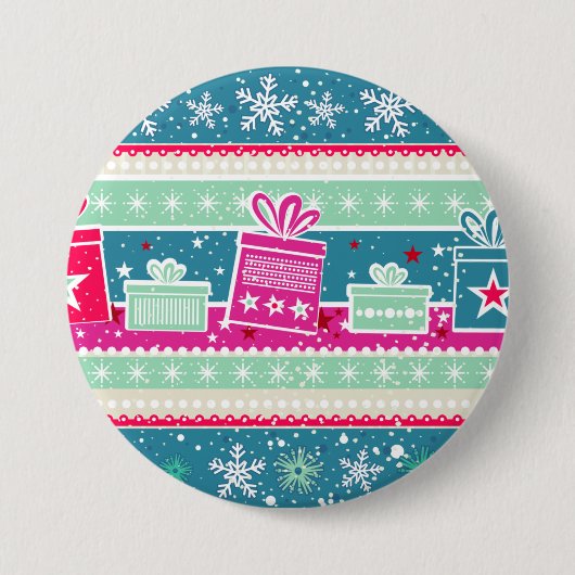 Benutzerdefinierte Schneeflocken und Geschenke Button (Vorderseite)