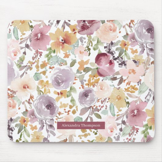 Benutzerdefinierte schöne Blume Farbmuster rosa Mousepad (Vorne)
