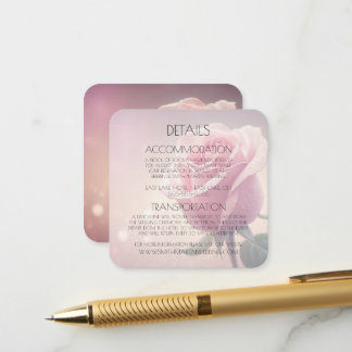 Benutzerdefinierte schöne einzelne rosa Rose Detai Begleitkarte