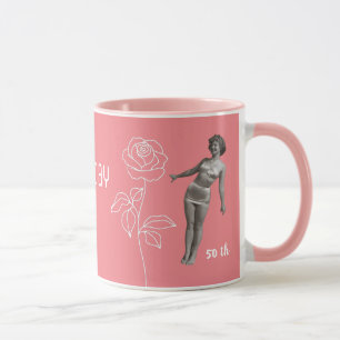 Benutzerdefinierte schöne pinke 50. Geburtstag ent Tasse