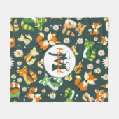 Benutzerdefinierte schöne Raccoons Skript Safari b Fleecedecke (Vorderseite (Horizontal))