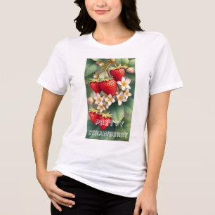 Benutzerdefinierte Schöne Rote Erdbeere Personalis Tri-Blend Shirt