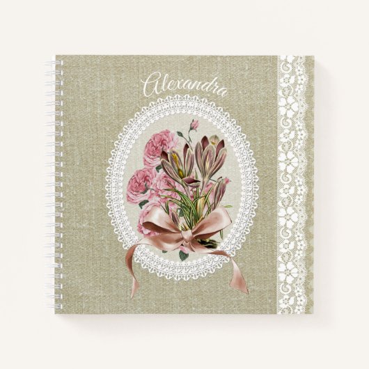 Benutzerdefinierte schöne Textur weiße Spitze flor Notizblock (Vorderseite)
