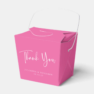 Benutzerdefinierte Schrift Hot Pink Einfache Hochz Geschenkschachtel