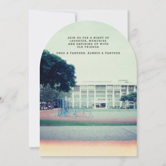 Benutzerdefinierte Schulfarben | Wiedersehen Einladung (Rückseite)