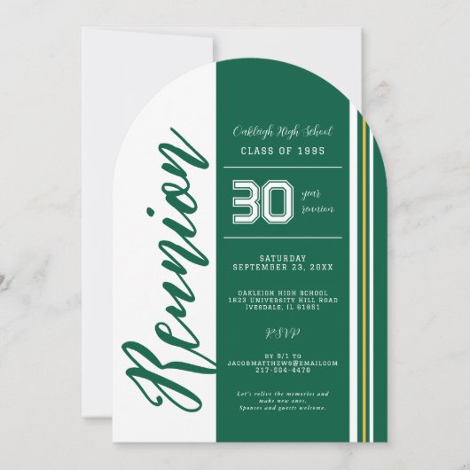 Benutzerdefinierte Schulfarben | Wiedersehen Einladung (Vorderseite)