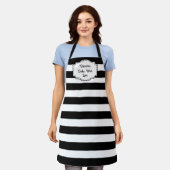 Benutzerdefinierte Schürze für Schwarzweiß-Streife (Getragen)