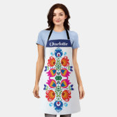 Benutzerdefinierte Schürze in Rosa und orange (Getragen)