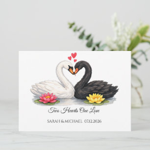Benutzerdefinierte Schwäne Zwei Herzen Eine Liebe