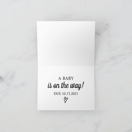 Benutzerdefinierte Schwangerschaftsankündigungskar Ankündigung (Innenseite)