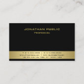 Benutzerdefinierte Schwarz-Gold-Moderne Monogram-E Visitenkarte (Rückseite)