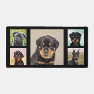 Benutzerdefinierte Schwarz Hund Fotos auf schwarze Schreibtischunterlage