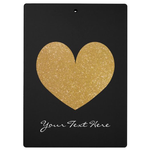 Benutzerdefinierte Schwarz-Imitat-Glitzer-Pulskart Klemmbrett (Rückseite)