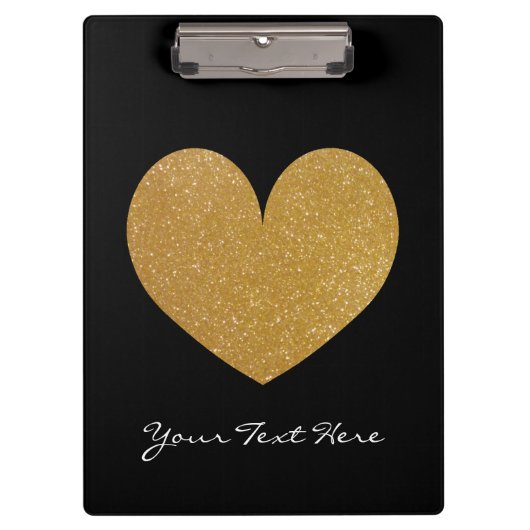Benutzerdefinierte Schwarz-Imitat-Glitzer-Pulskart Klemmbrett (Vorderseite)