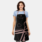 Benutzerdefinierte Schwarz Rosa Logo Motto Haartoo Schürze (Getragen)