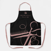 Benutzerdefinierte Schwarz Rosa Logo Motto Haartoo Schürze (Vorderseite)