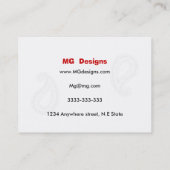 Benutzerdefinierte Schwarz/Rot-Monogramm-Visitenka Visitenkarte (Rückseite)