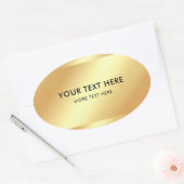Benutzerdefinierte Schwarz- und Goldvorlage elegan Ovaler Aufkleber (Umschlag)