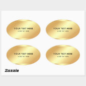 Benutzerdefinierte Schwarz- und Goldvorlage elegan Ovaler Aufkleber (Blatt)