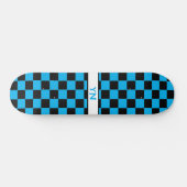 Benutzerdefinierte Schwarz- und Himmelblau-Initial Skateboard (Horizontal)