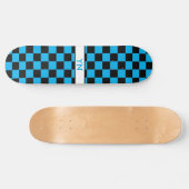 Benutzerdefinierte Schwarz- und Himmelblau-Initial Skateboard (Horizontal)
