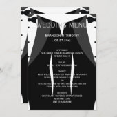 Benutzerdefinierte Schwarz-Weiß-Gay-Hochzeitskarte Menükarte (Vorne/Hinten)