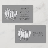 Benutzerdefinierte Schwarz-weiß-Grau-Koch-Visitenk Visitenkarte (Vorne/Hinten)