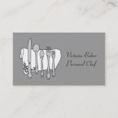 Benutzerdefinierte Schwarz-weiß-Grau-Koch-Visitenk Visitenkarte (Rückseite)