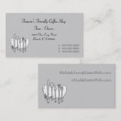 Benutzerdefinierte Schwarz-weiß-Grau-Silverware-Vi Visitenkarte (Vorne/Hinten)