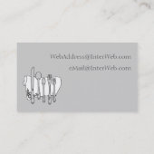 Benutzerdefinierte Schwarz-weiß-Grau-Silverware-Vi Visitenkarte (Rückseite)