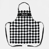 Benutzerdefinierte schwarz-weiß karierte Küche Schürze (Vorderseite)