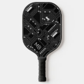 Benutzerdefinierte Schwarz-Weiß-Klassik-Computer-S Pickleball Schläger (Vorderseite)