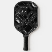 Benutzerdefinierte Schwarz-Weiß-Klassik-Computer-S Pickleball Schläger (Rückseite)