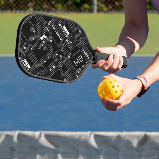 Benutzerdefinierte Schwarz-Weiß-Klassik-Computer-S Pickleball Schläger (InSitu)