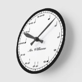 Benutzerdefinierte Schwarz-Weiß-Musiknoten-Uhr Runde Wanduhr (Winkel)