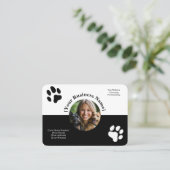 Benutzerdefinierte Schwarz/Weiß-Pflegekarte Visitenkarte (Stehend Vorderseite)